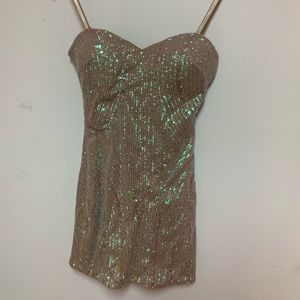 Bebe bodycon sequin/beaded dress! Size M / fits more like S/M